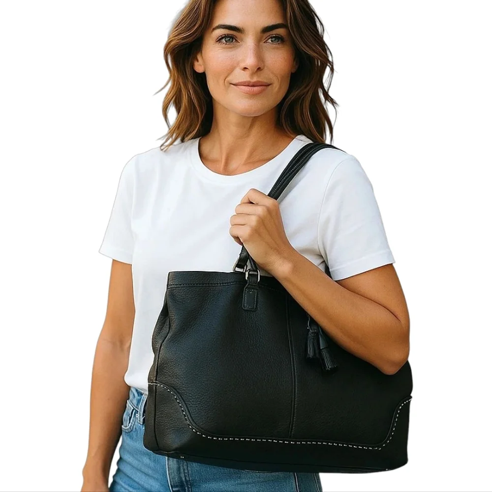 Coach Vintage Travel Y2K Large Size Hamptons Zip Biz Carryall Great Cond - Picture 7 of 12